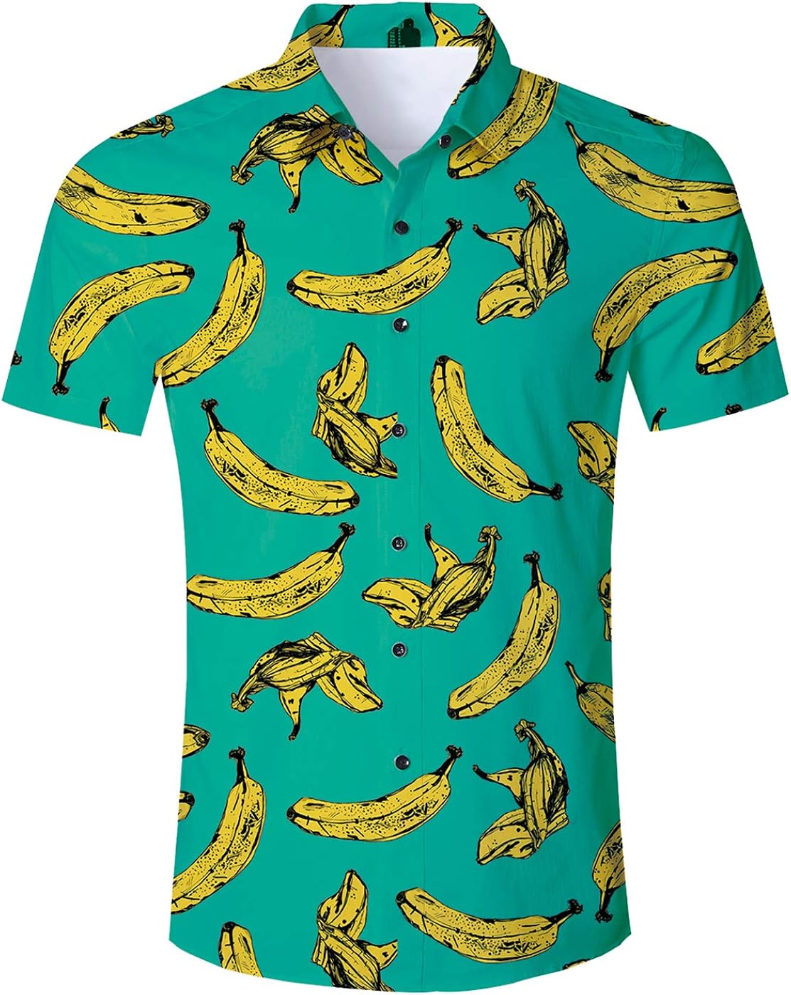 Fanient 3D Men's Hawaiian Shirt Funny Banana Print Casual Button Down