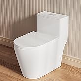 Casta Diva Elongated One Piece Toilet with 17" Comfort Chair Height Seat | Compact Toilet for Bathroom, Dual Flush 1.1/1.6GPF, 12'' Rough-in, High Efficiency Flush, Standard White Bowl