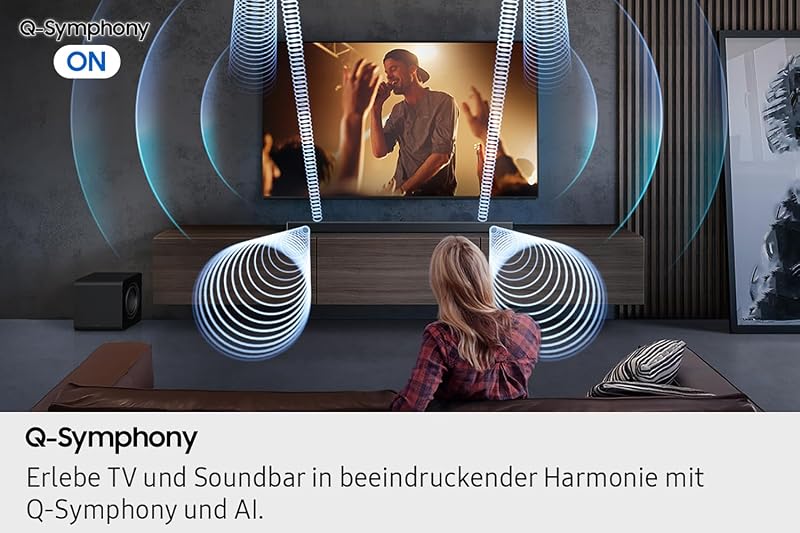 HW-QS710GF Q-Series 3.1.2-Kanal-Soundbar für Fernseher, TV-Lautsprecher mit kabellosem 6,5"-Subwoofer, Kabelloses Dolby Atmos und DTS:X, SpaceFit Sound, Q-Symphony