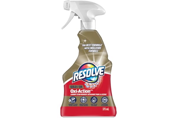 Resolve Gold Oxi-Action Clothing Stain Remover Spray 375mL – Fast-Acting Pre-Treatment Laundry Spray for Removing Grass, Wine