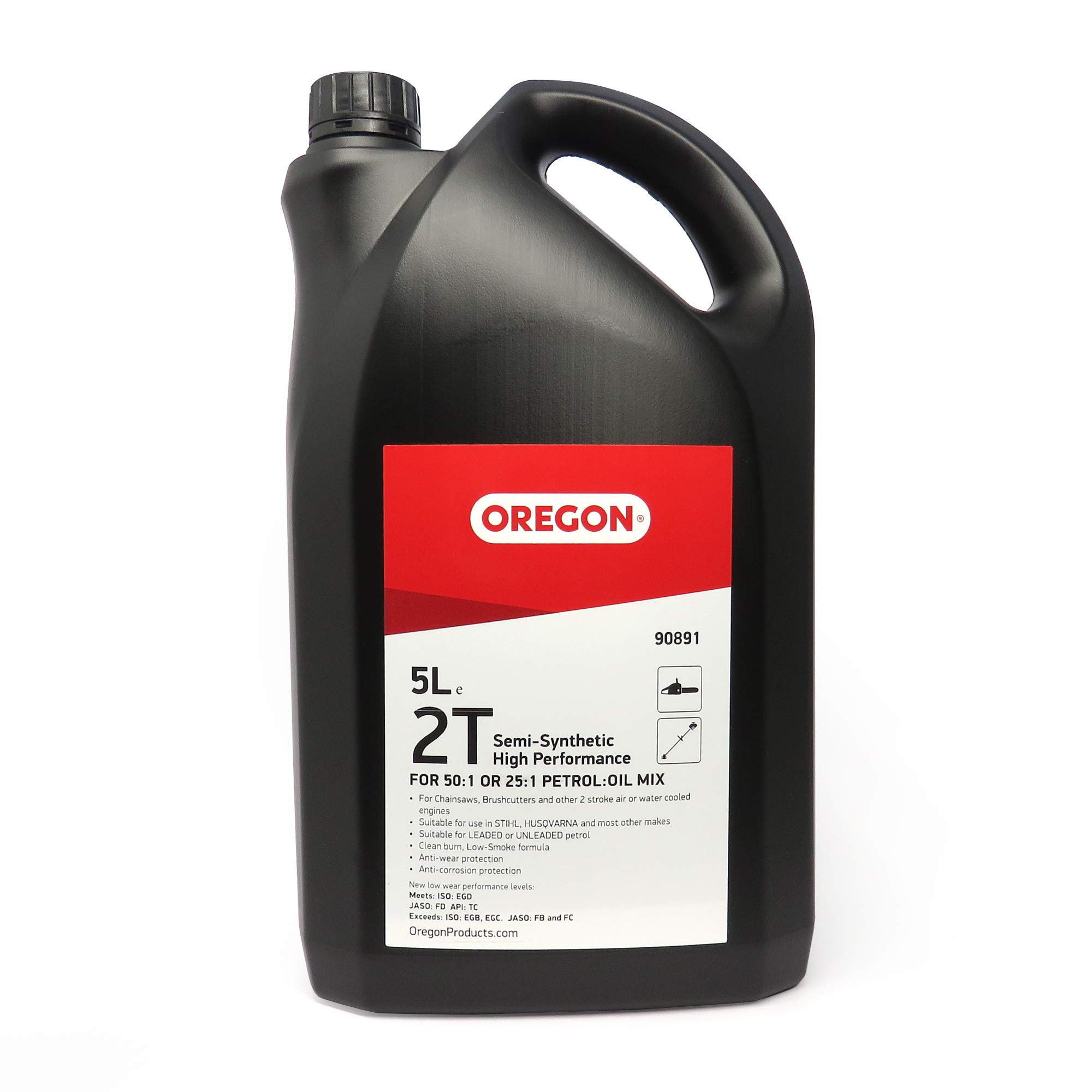 Oregon 2-Stroke Engine Oil, Self-Mixing Partly Synthetic Mineral Chainsaw Oil, Low Smoke, Low Ash Lubricant, Protects Engine & Improves Performance, 2T, Leaded or Unleaded Fuels, 1 Litre (90720)