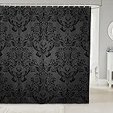 Feelyou Adults Dark Olive Green Gothic Shower Curtain Victorian Bathroom Shower Curtain Set 72