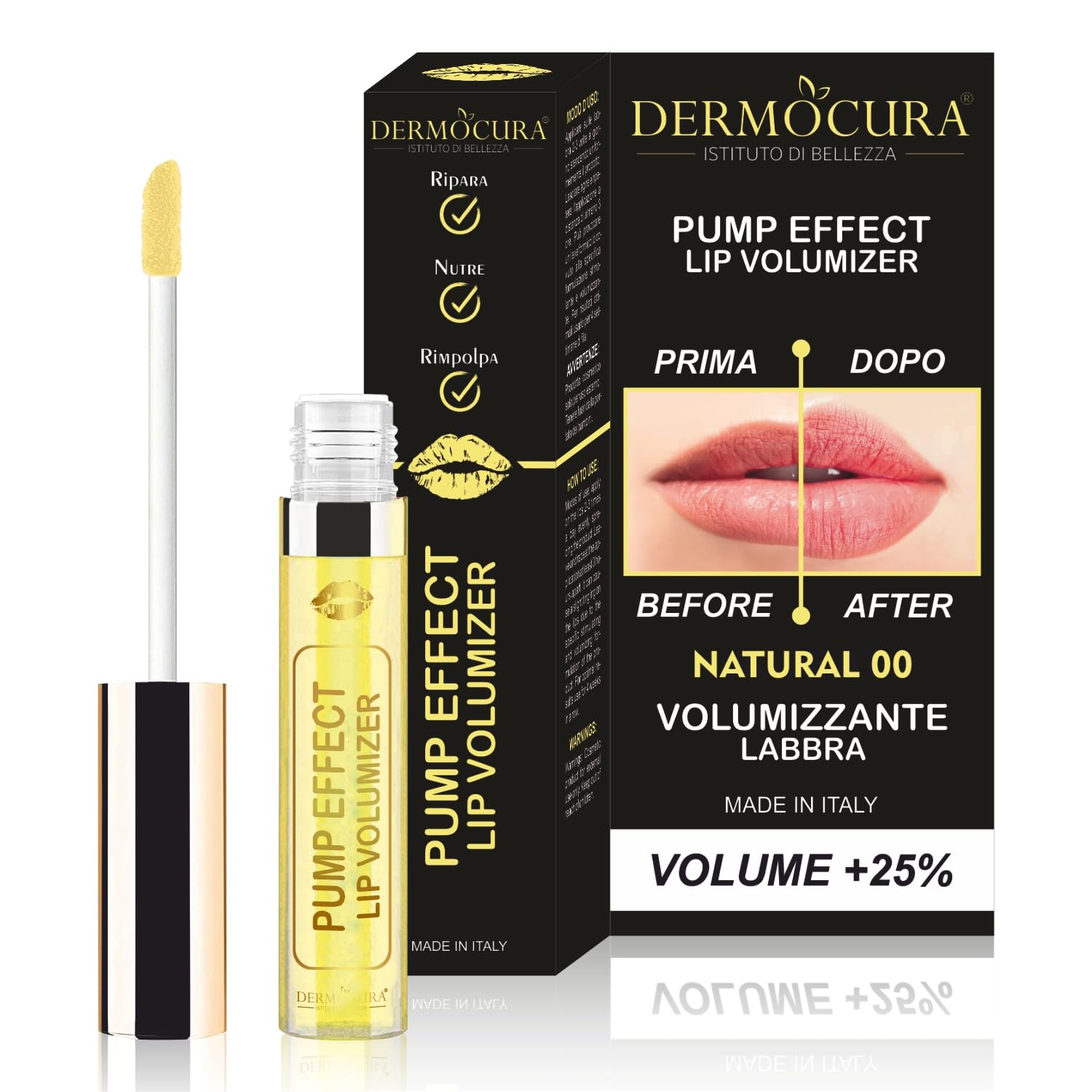 DERMOCURA Lip Volumizer Chili Lip Plumper 5 Times More Powerful Transparent Plumping Lip Gloss Immediate and Long-Lasting Plumping Effect MADE IN ITALY… (TRANSPARENT)