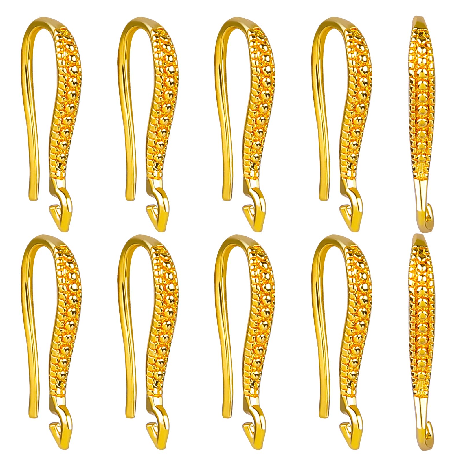 BEEFLYING 10pairs Brass Earring Hoops Real 18K Gold Plated Leverback Earrings Findings for Women Girls DIY Jewelry Making