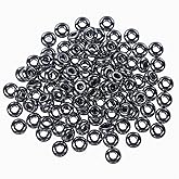 mookaitedecor 25 Pcs Hematite Large Hole Beads Stone Rondelle Gemstone Loose Beads for Jewelry Making, Bracelet, Macrame Projects, DIY Crafts, 8x14 mm