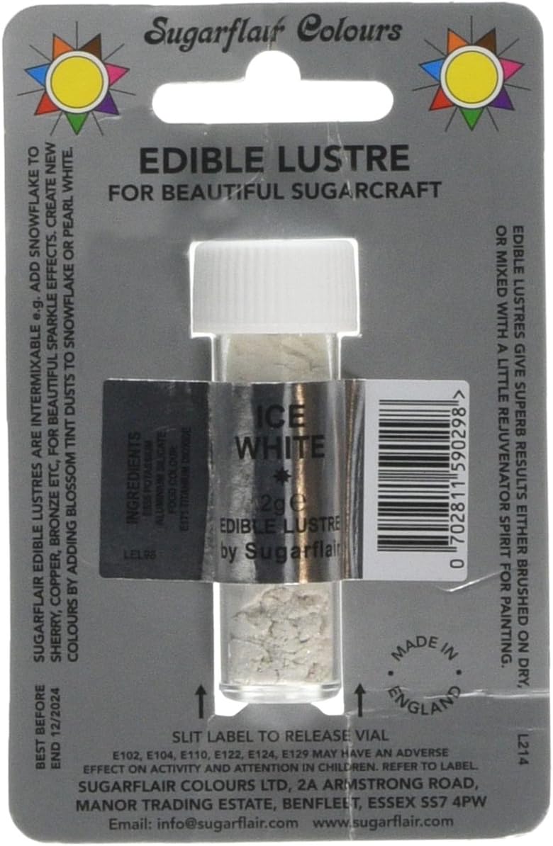 Sugarflair Ice White Edible Lustre Dust