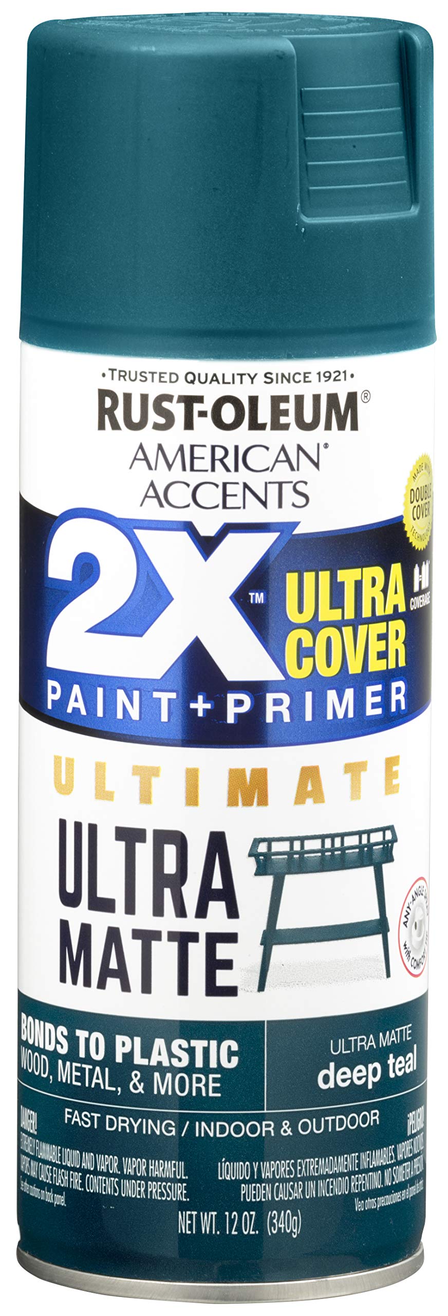 Rust-Oleum 328397-6PK American Accents Spray Paint, 6 Pack, Ultra Matte Deep Teal