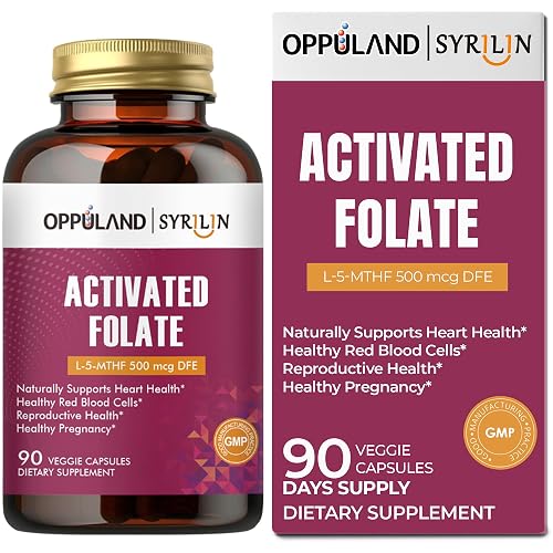 Folate Acticated oppuland - Activated Folate-L 5-MTHF DFE Supplement - Methylfolate B9 ...