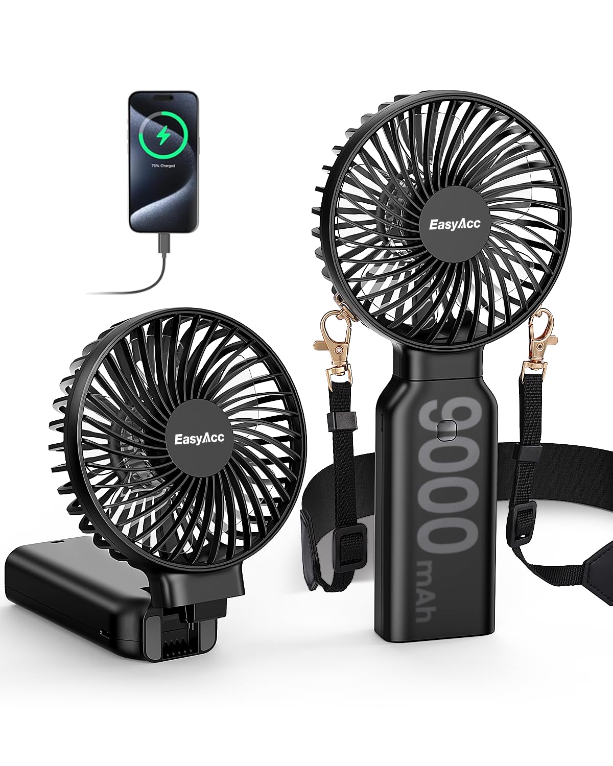 Mua EasyAcc Portable Handheld Fan, 9000mAh + 53H Cooling Time+ ODM ...