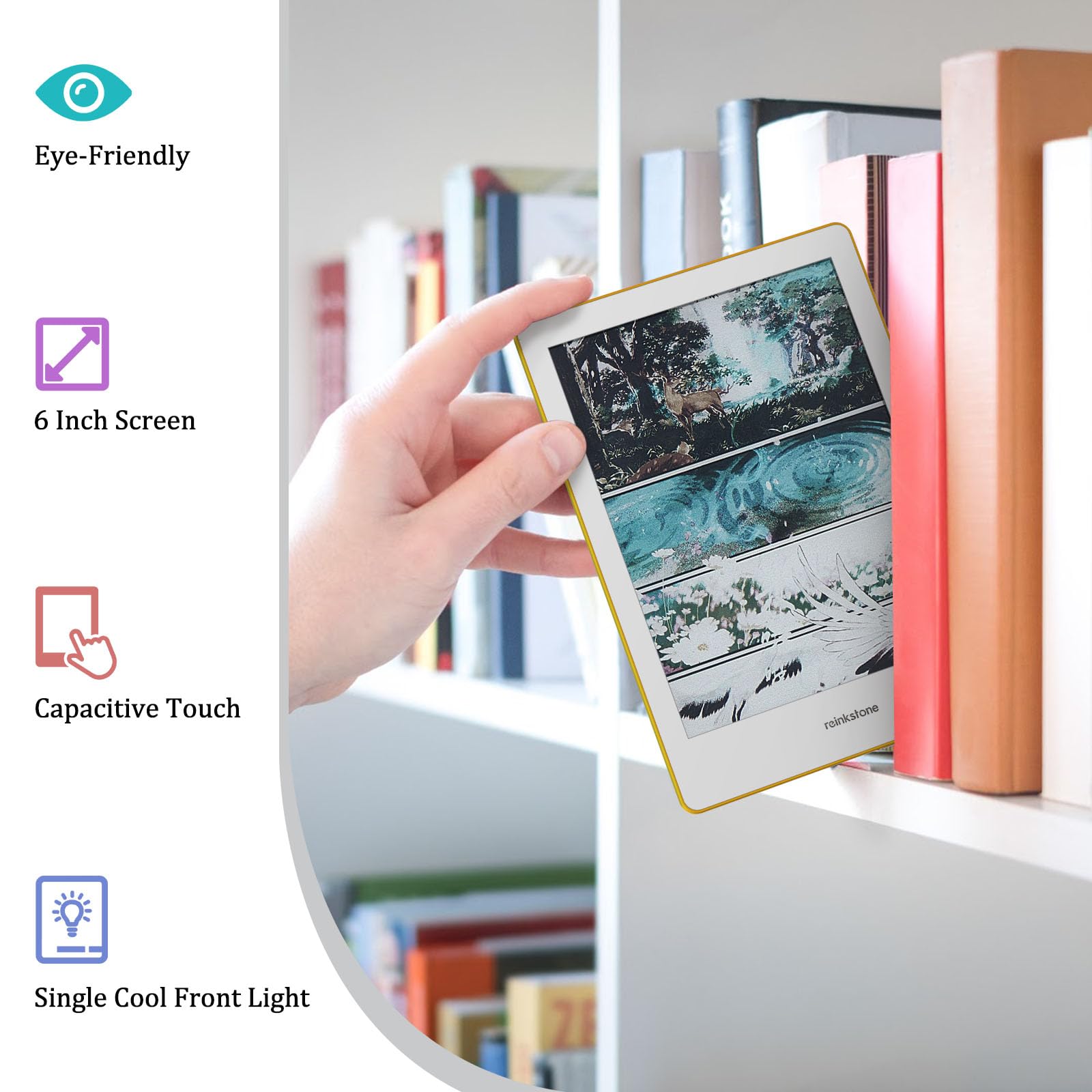 Color E-Book Reader, E-Book with 6in 300PPI and 100PPI HD Color Ink Screen, Support Google Play Store, OTG/Type C, Android 11, 2GB+32GB