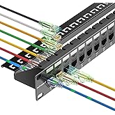 Sokqovt Patch Panel 24 Port Cat6 with Coupler Keystone, Cat6 Network Patch Panel 10G No Punch Down, Time-Saver Ethernet 1U Rj45 Panel with Sturdy Back Bar, 19 Inch Coupler Network Panel