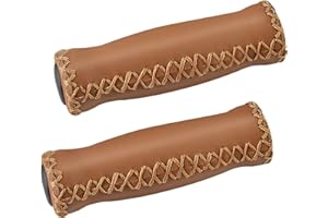 SOLODRIVE Bike Handlebar Grips, Vinyl Leather Grips, Hand-Stitched for Beach Cruiser Bike, Fits Most 22.2mm (7/8") Bicycle Handlebar