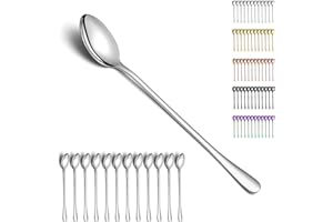Kyraton Iced Tea Spoons, Stainless Steel 7.5" Long Handle Mixing Spoon, Coffee Spoons, Stirring Bar Spoon, Cocktail Spoon, La