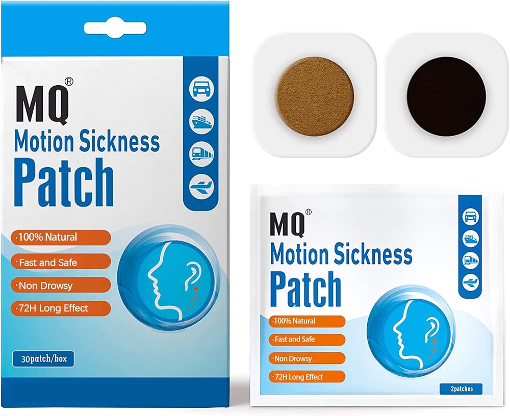 MQ Motion Sickness Patch 30 Count Box Brand MQ Travel Patch Behind Ear