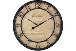 Presentime & Co 10" Farmhouse Series Wall Clock, Cottage Style, Vintage Design, Oil Rubbed Bronze