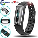 TOWABO Fitness Tracker with Heart Rate monitor E3S Activity Watch Step Walking Sleep Counter Wireless Wristband Pedometer Exercise Tracking Sweatproof Sports Bracelet for Android and iOS