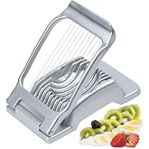 Egg Slicer for Hard Boiled Eggs Heavy Duty Egg Cutter Stainless Steel Wire | Works for Eggs Soft Fruits for Quick, Neat Food Prep in Home Kitchen, Dishwasher Safe, Aluminum Alloy Shell, Rust Resistant