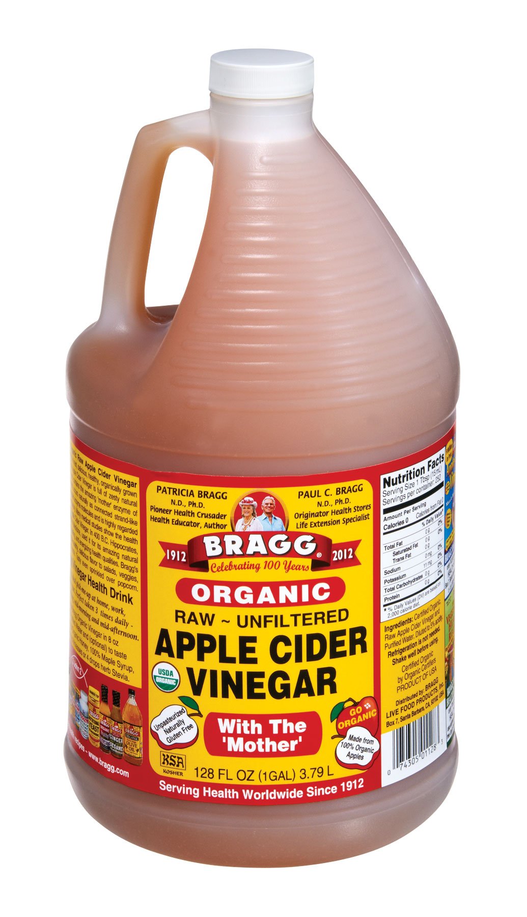 Bragg Organic Raw Unfiltered Apple Cider Vinegar with The Mother, 128