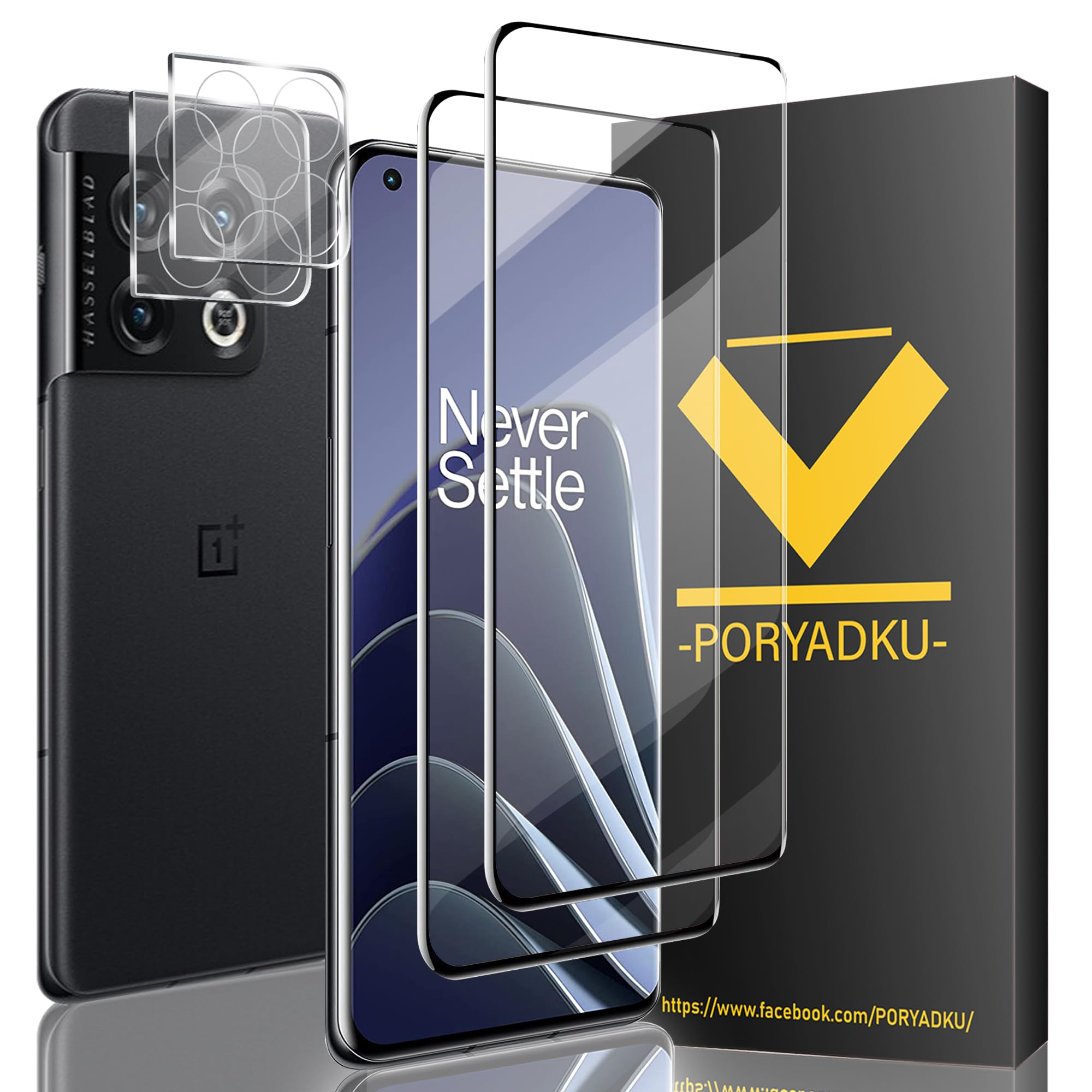 Photo 1 of [2+2 Pack] for OnePlus 10 Pro 5G Screen Protector, Camera Lens Protector, Ultra Clear, Fingerprint Compatible, Anti-Scratch, Case Friendly