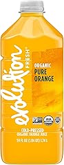 Evolution Fresh Organic Pure Orange, Organic, 100% Cold-Pressed Orange Juice, Excellent Source of Antioxidant Vitamin C, 59 f