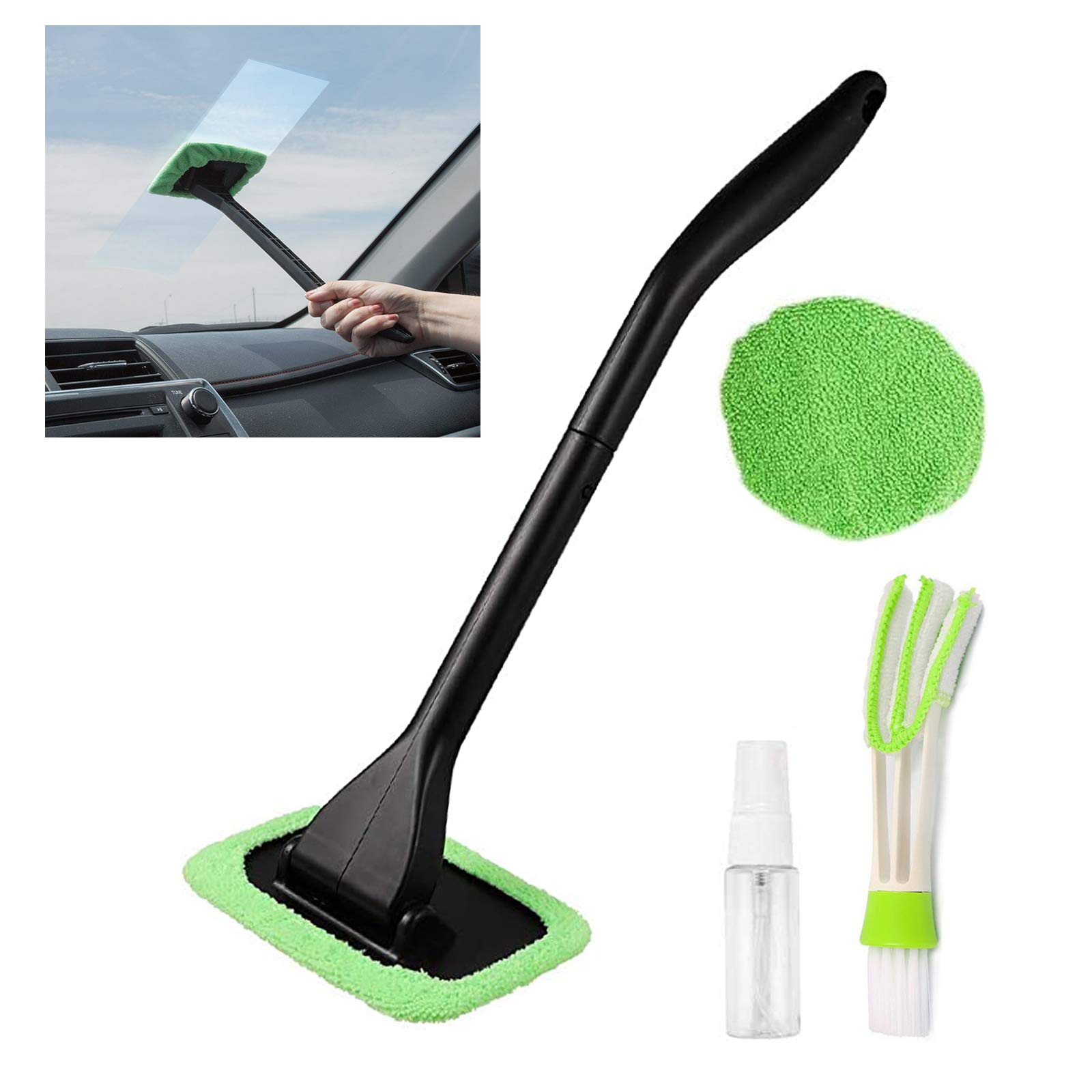 Photo 1 of XINXIYAN Windshield Cleaner Tool Car Window Cleaner Inside Interior Windshield Cleaning Tool(Green-Rectangle)