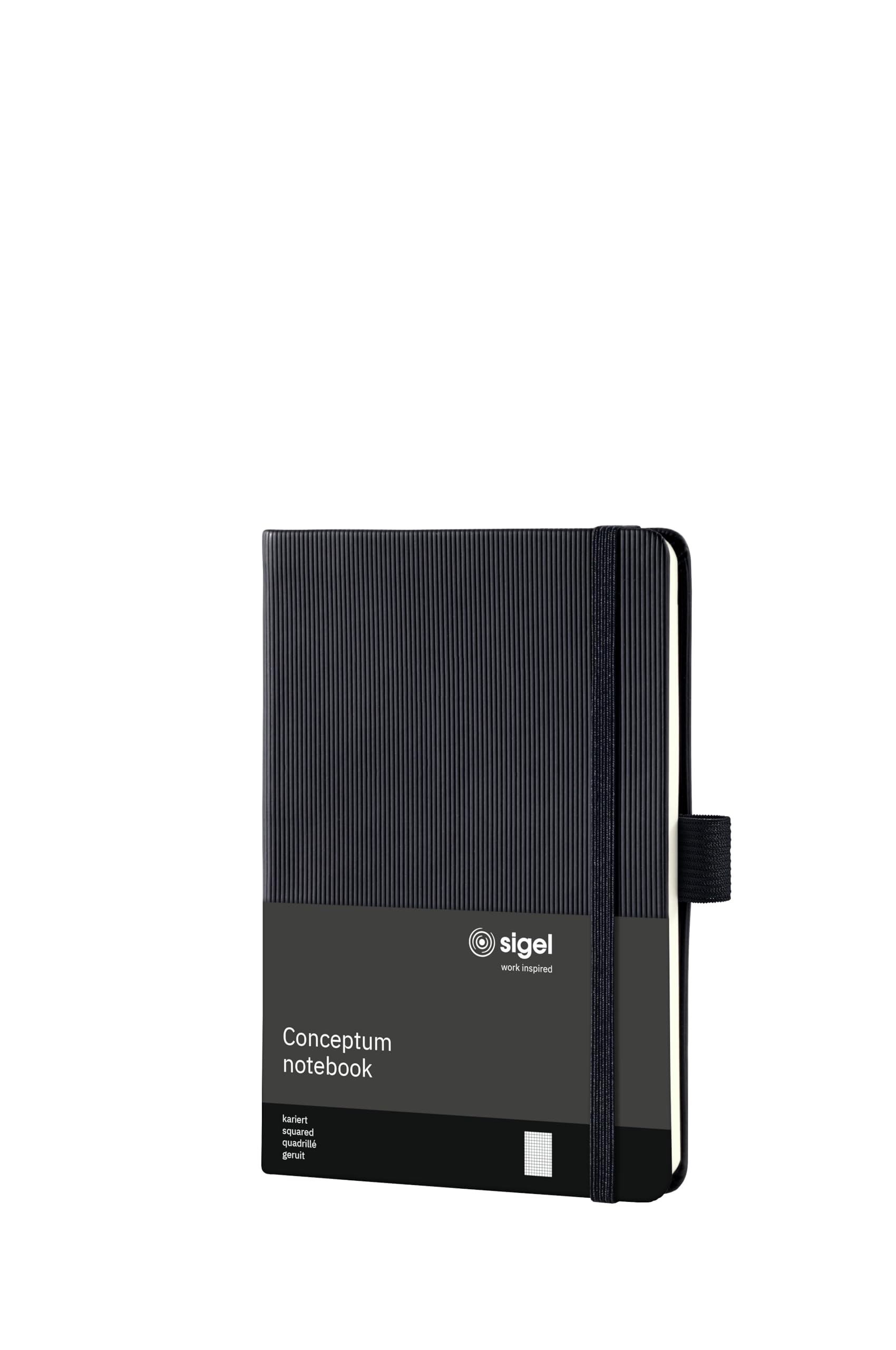 SIGEL CO131 Premium Notebook squaRed, A6, hardcover, Black - Conceptum
