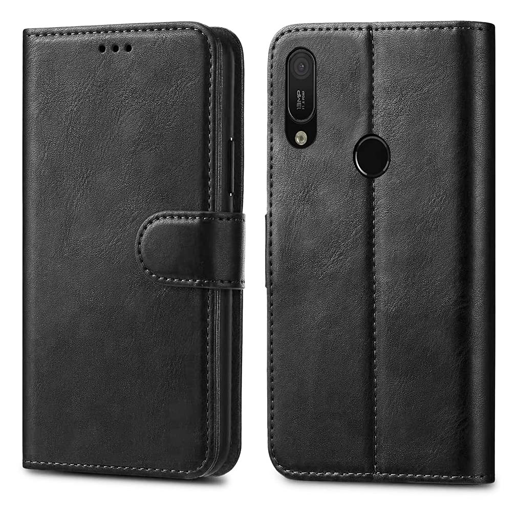 GAPlus Huawei Y6 Y6s Pro 2019 / Honor 8A Pro Leather Case - Premium Wallet Case Leather Flip Cover For Huawei Y6 / Honor 8A 6.09" [Card Holder] [Magnetic Closure] (Black)