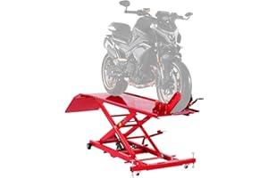 VEVOR Motorcycle Lift Table, 1000lbs Weight Capacity, 360° Flexible Moving Motorcycle Jack Stand, 8.6-31 in Height Range, Hea