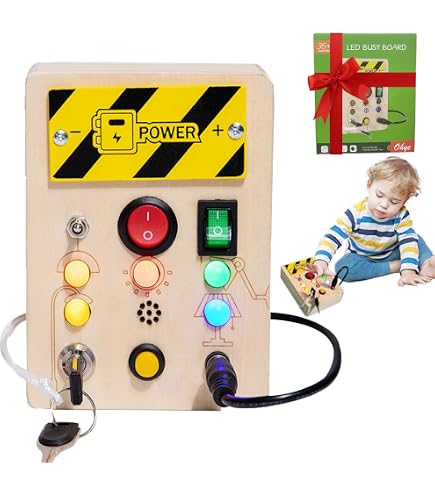 Sharplace Tablero Sensorial Con Engranajes – Juguete Educativo De Madera Para Motricidad Fina, Portátil, Regalo Para Niños