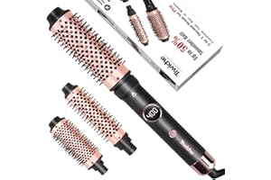 Tiwiche Thermal Brush Set, 3-in-1 Non-blowing Heated Round Brush with Adjustable Temp, Fast Heating Titanium Ceramic, Dual Vo