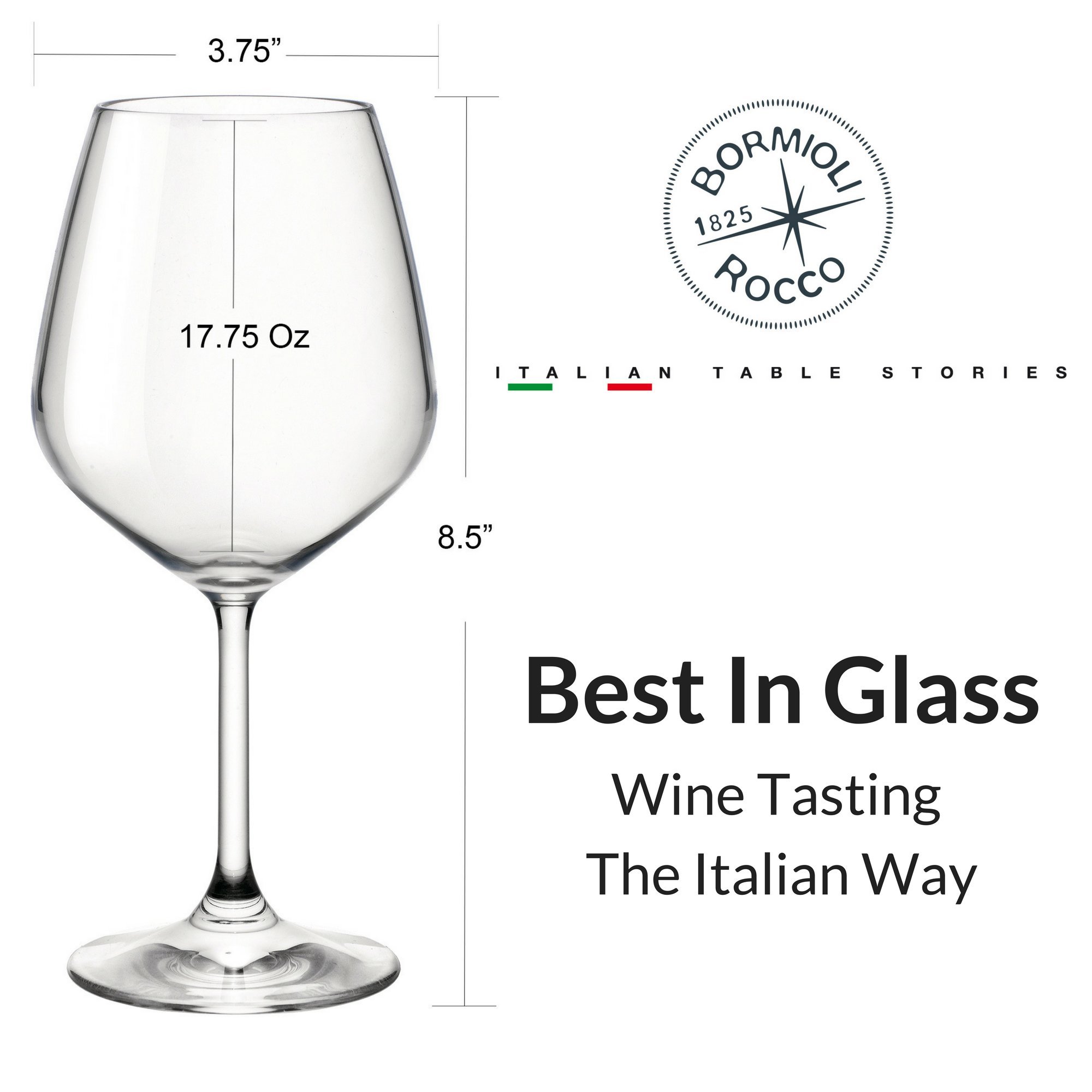 Bormioli Rocco 18oz Red Wine Glasses (Set Of 4) Crystal Clear Star