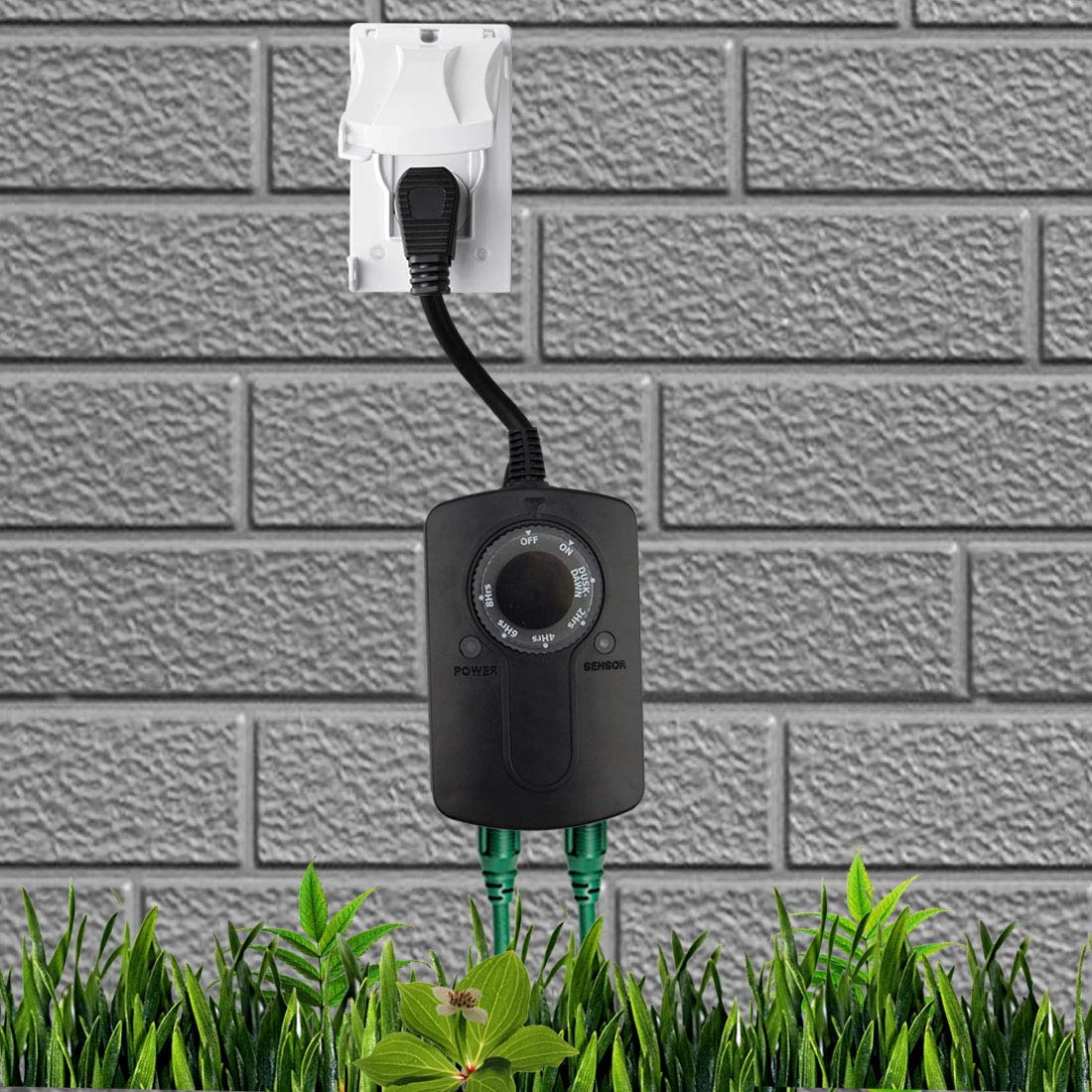 HomeHopes Outdoor Light Timer Outlet Waterproof, Christmas Lights Timer Outlet Switch, Electrical Outlet Timers Programmable Outdoor: Industrial & Scientific