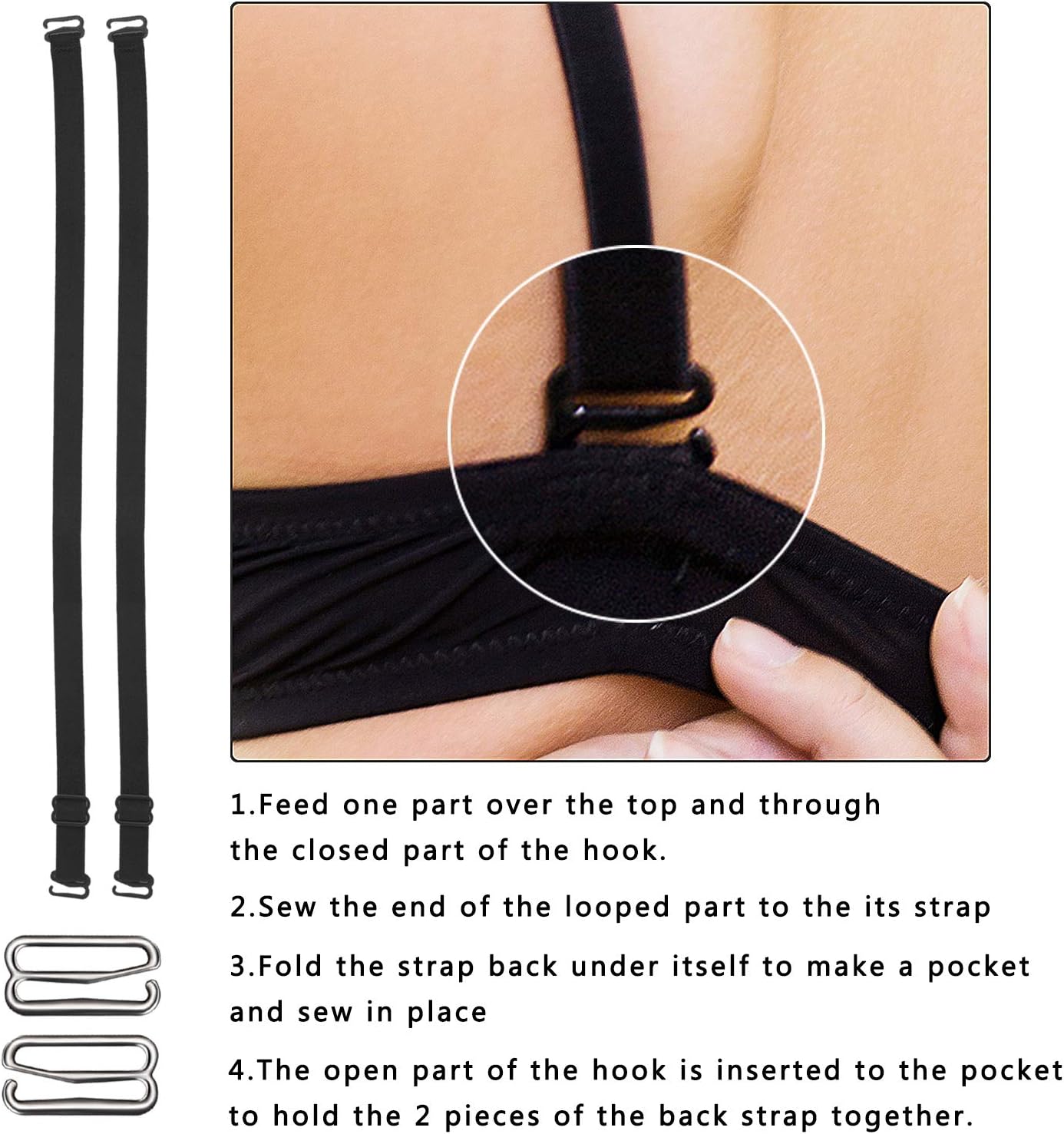 2 Sizes 40 Pieces Swimsuit Bra Hooks Bra Strap Hook Replacement Bra