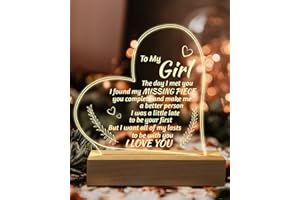 GIFTRRY Romantic Gifts for Girlfriend, to My Girlfriend Engraved Night Light, I Love You Gifts for Her, Cute Girlfriends Anniversary Birthday Gifts for Her from Boyfriends