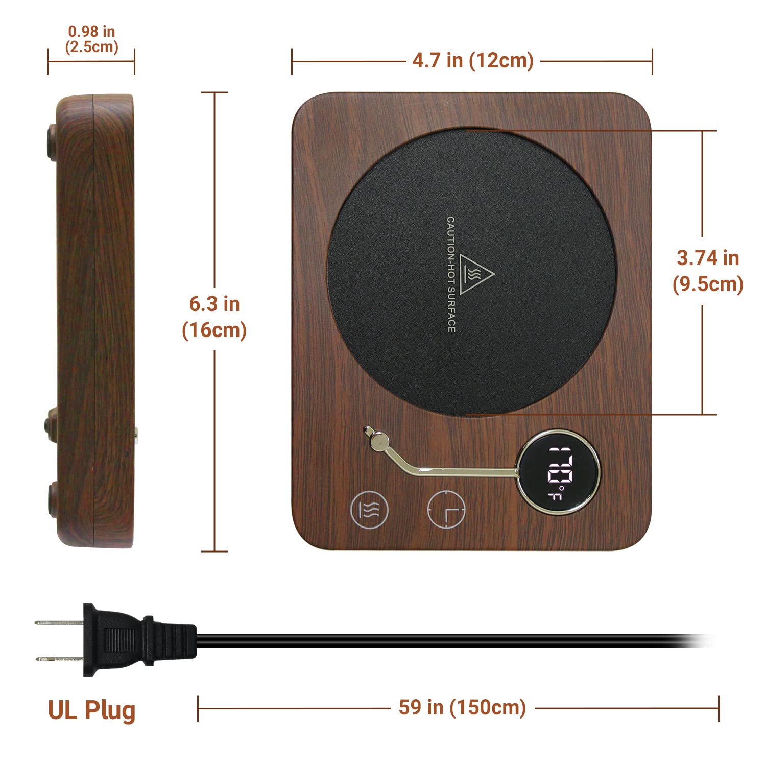 Coffee Mug Warmer, CEROBEAR Mug Warmer for Desk 3 Temperature Control 130℉/150℉/170℉, Cup Warmer with Auto Shut Off for Coffee Milk Tea Beverage