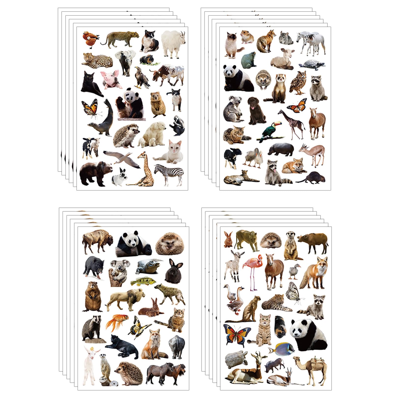 24pcs Wild Animals Stickers for Kids Children, Jungle Animal Stickers Woodland Safari Animal Decals Zoo Realistic Animal Stickers Party Supplies for Water Bottle Scrapbook Calendar Planner Gift Decor
