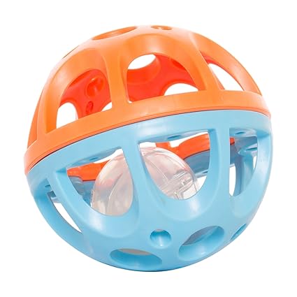 Baybee Bendy and Roll Fun Ball | Grip Ball with Holes for Baby Colourful Ball Bed Toys ( Blue )