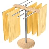 Large Pasta Drying Rack, Stable Pasta Drying Rack Collapsible for Fresh Spaghetti, 304 Stainless Steels Arms Prevents from Sticking, Drying Rack for Homemade Noddles, Tagliatelle, Fettuccine