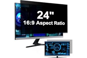 PROTESCREEN [2-Pack] 24 Inch Computer Privacy Screen Filter for 16:9 Widescreen Monitor, Removable Eye Protection Anti Glare Blue Light Filter Privacy Shield, Anti Spy Screen Protector Film 24 in
