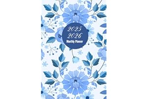 2025-2026 Monthly Planner: 24 Months from January 2025 to December 2026 | 6" x 9" Inch Size with Blue Floral Cover