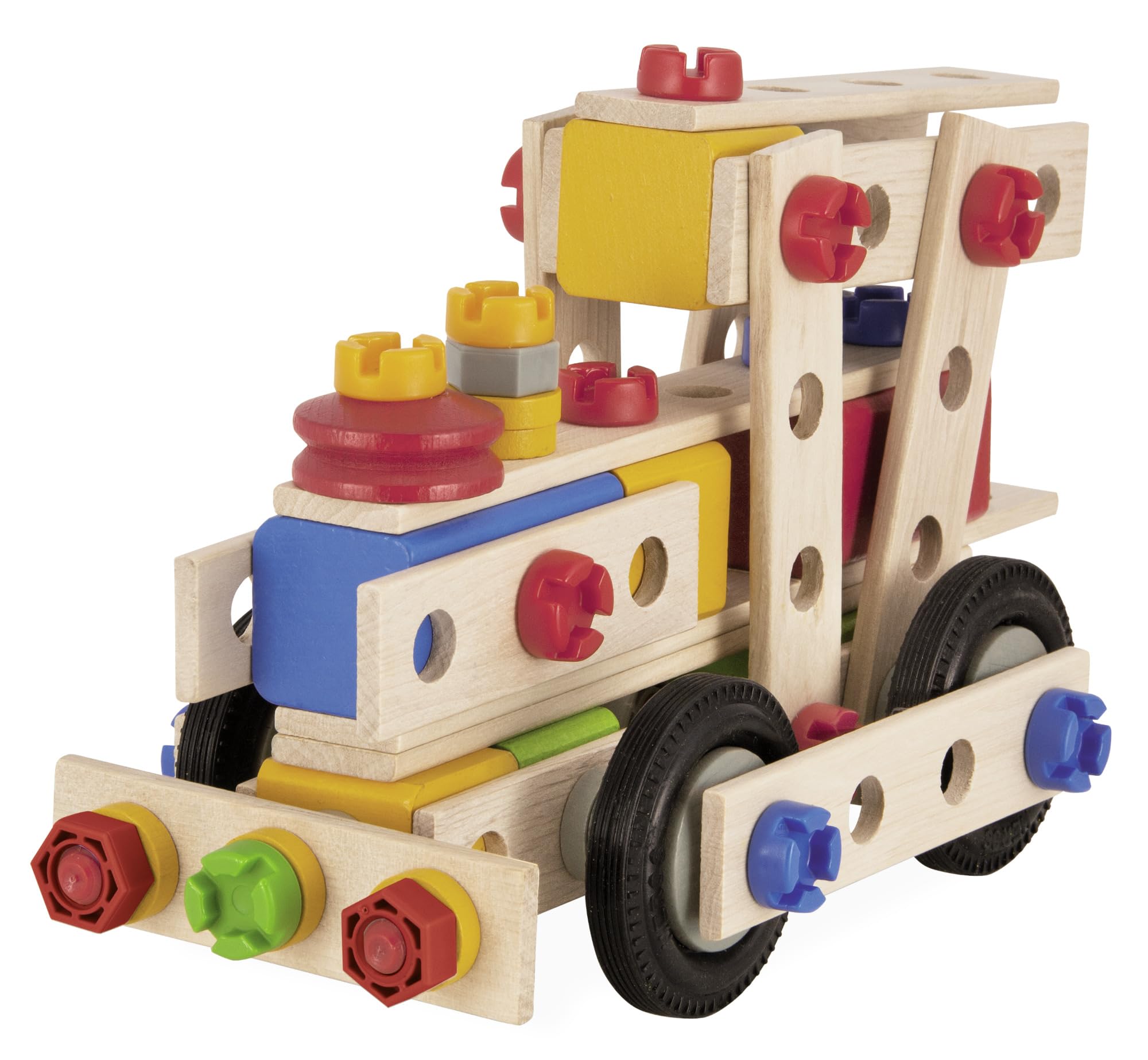 Eichhorn Constructor Crane, Versatile Wooden Toy, 170 Components, 5 Different Constructions, for Children from 6 Years