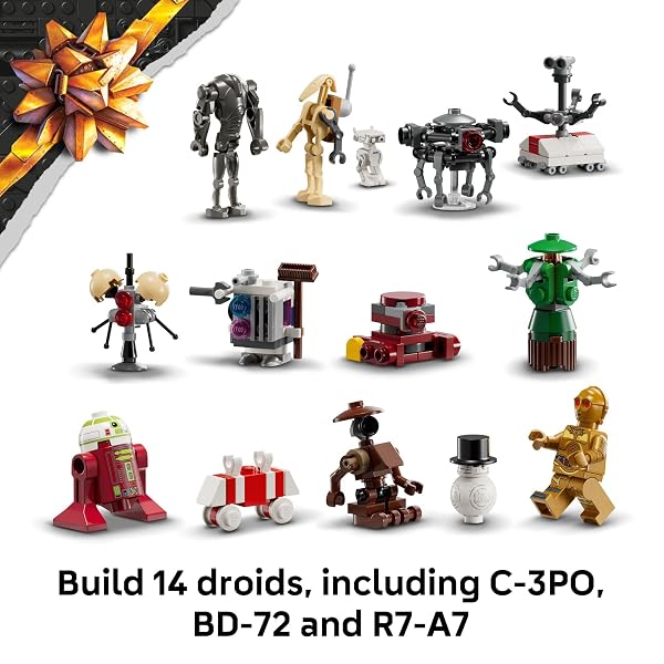 LEGO STAR WARS ADVENT CALENDAR 2025 KIDS TOY – HOLIDAY COUNTDOWN PLAYSET WITH 24 TOYS FOR BOYS & GIRLS, AGES 6+ – INCLUDES C-3PO & BB-8 FIGURES – STAR WARS GIFT IDEA FOR CHRISTMAS – 75418
