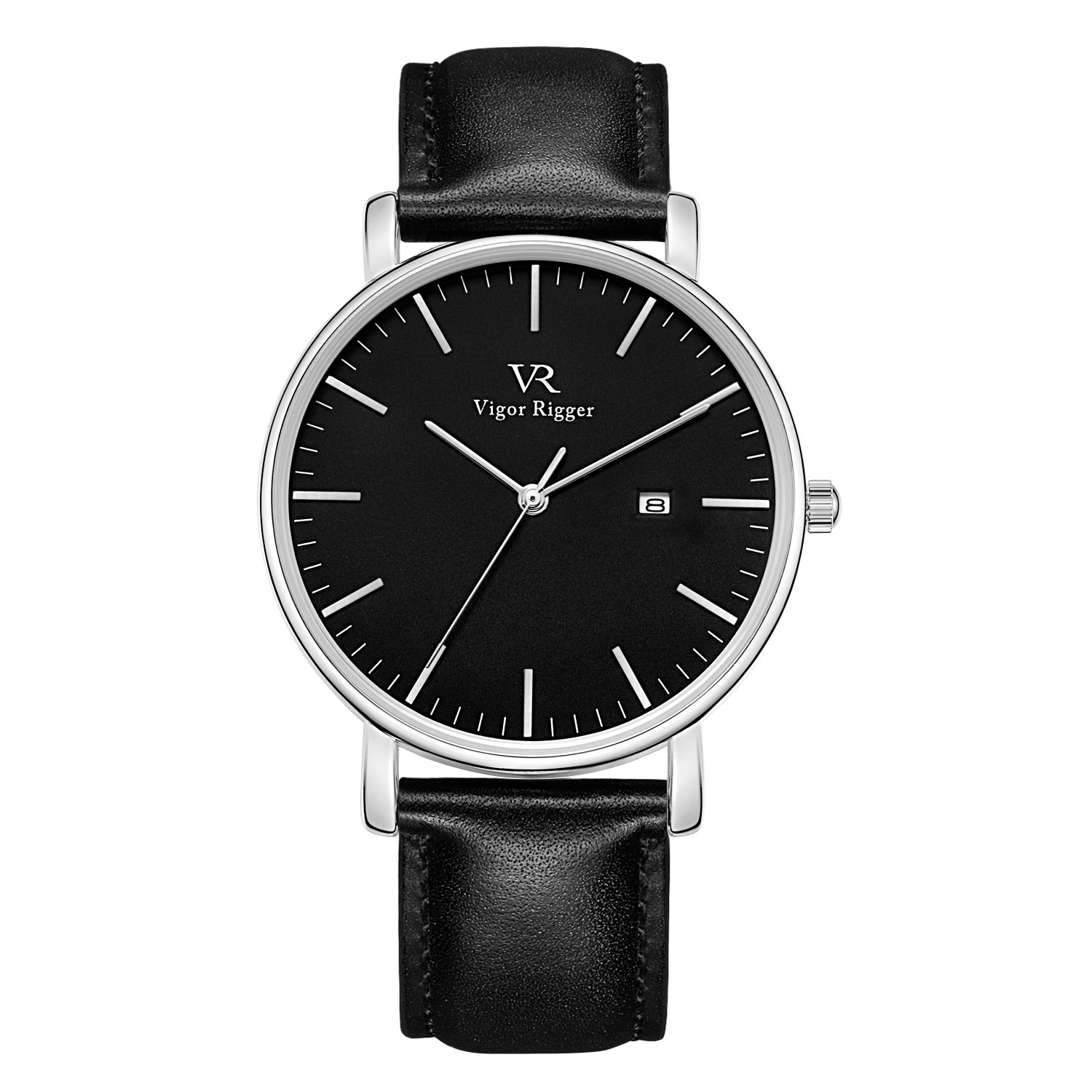 Vigor Rigger Mens Stainless Steel/Genuine Leather Watches, Japanese Quartz  Movement and Mineral Crystal Lens,30M Waterproof Watches.: Amazon.co.uk:  Watches