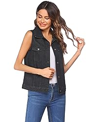 Chainscroll Women's Plus Size Single Breasted Denim