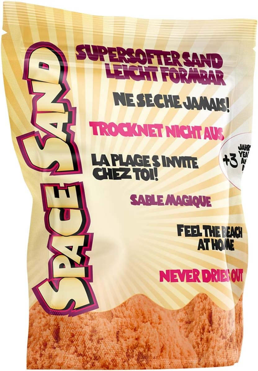 Leo & Emma Space Sand 950 grams, Magic Sand, coloured sand, play sand, (Orange)