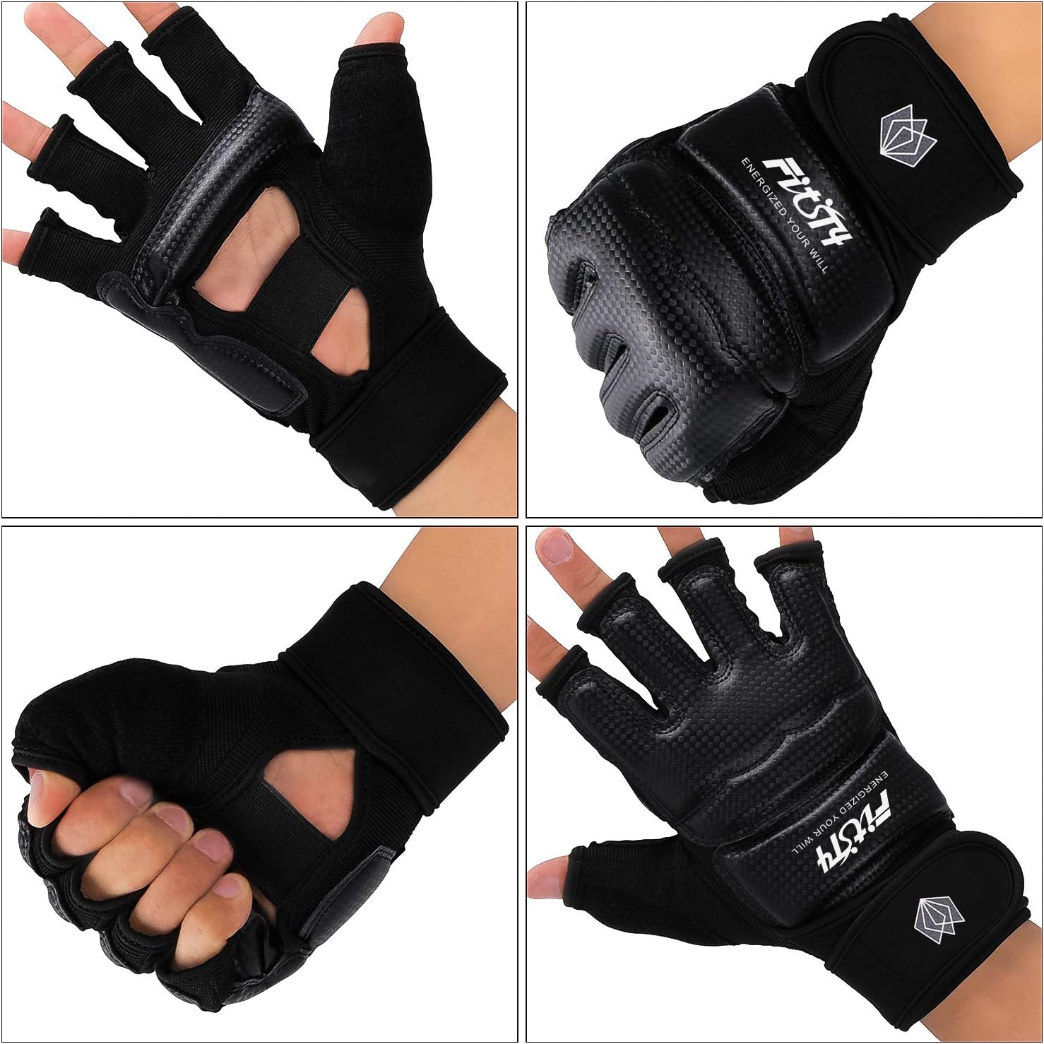 FitsT4 Half Mitts UFC MMA Training Boxing Punch Bag Kickboxing Sparring Grappling Martial Arts Muay Thai Taekwondo Wrist Wraps Support Gloves for Women Men Kids : Sports & Outdoors