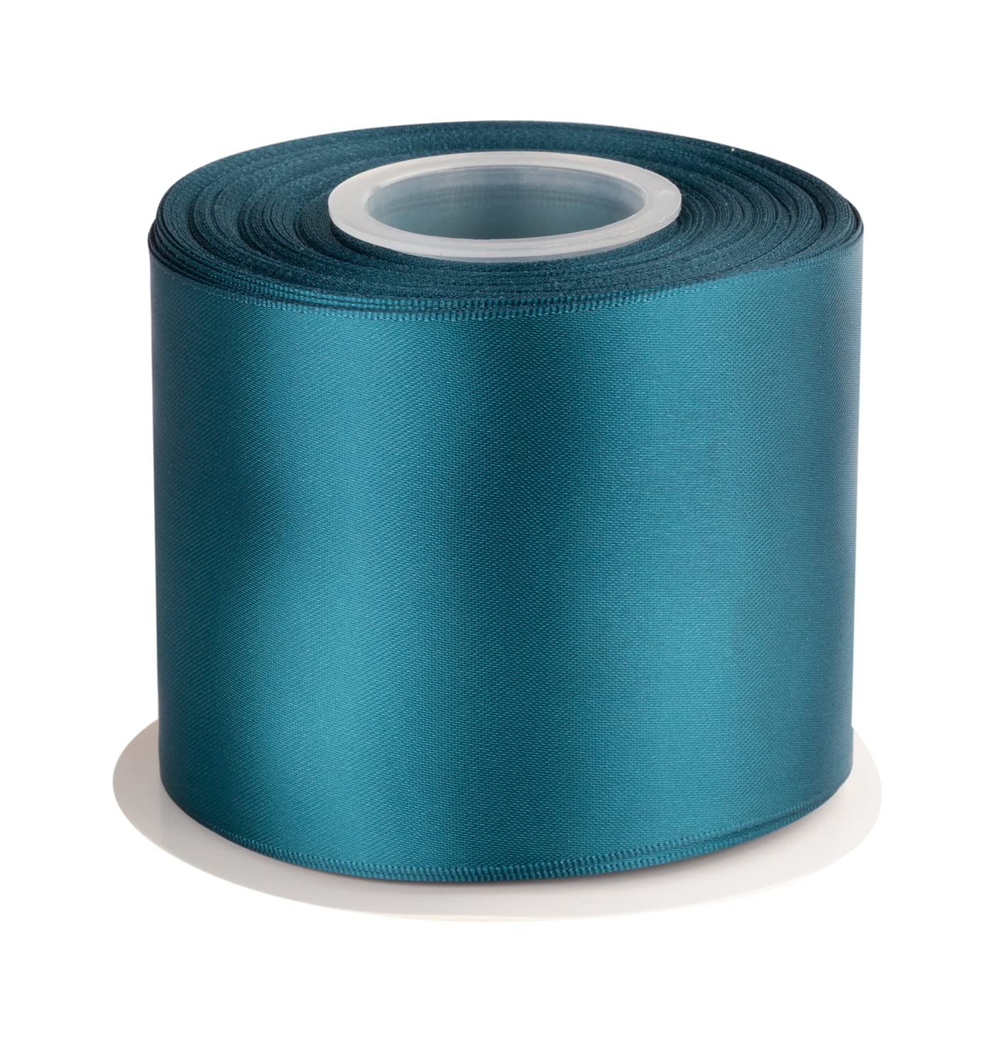 Double Faced Satin Ribbon, 75mm X 22M, Solid Polyester Craft Ribbon, Perfect for Gift Wrapping, Crafts, Wedding Party Ceremony Decoration, Floral Arrangement, Sewing (Teal) — image 1