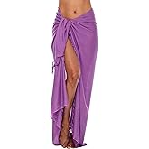 SHU-SHI Sarong Swimsuit Coverup for Women Pareo Long Beach Bathing Suit Wrap with Coconut Clip