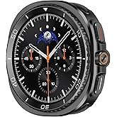 Amizee 3 in 1 Metal Case for Samsung Galaxy Watch 8 44mm with Screen Protector, Rugged Bumper Scratch Resistant Protection Cover for Galaxy Watch 8, Numeric-Black/White