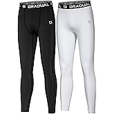 G Gradual Boys' Compression Pants Youth Thermal Base Layer Fleece Tights Sports Basketball Leggings for Boys